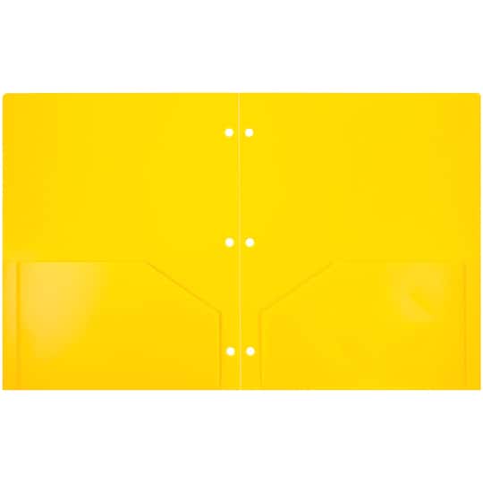 JAM Paper 3-Hole Heavy Duty Plastic Pocket Folder